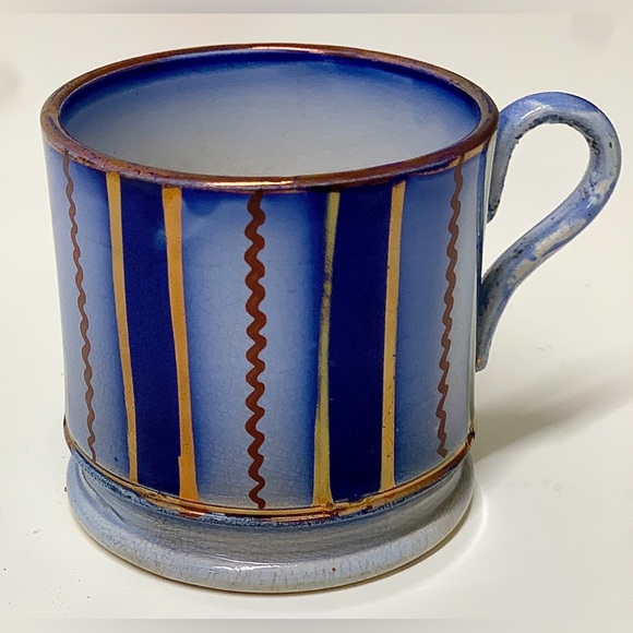 19th Century Antique Gaudy Welsh Wagon Wheel Pattern Miniature Child's Mug - Picture 2 of 16